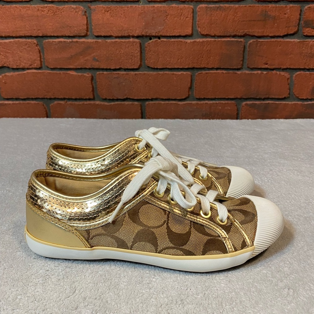 Coach Zorra Sneakers Gold Women’s‎ Size 6B - Picture 3 of 7